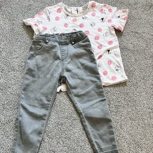 Zara girls jeans and shirt